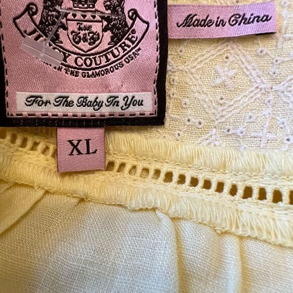 Women’s Juicy Couture Boho yellow lace and button tank top. Size XL - Picture 8 of 11